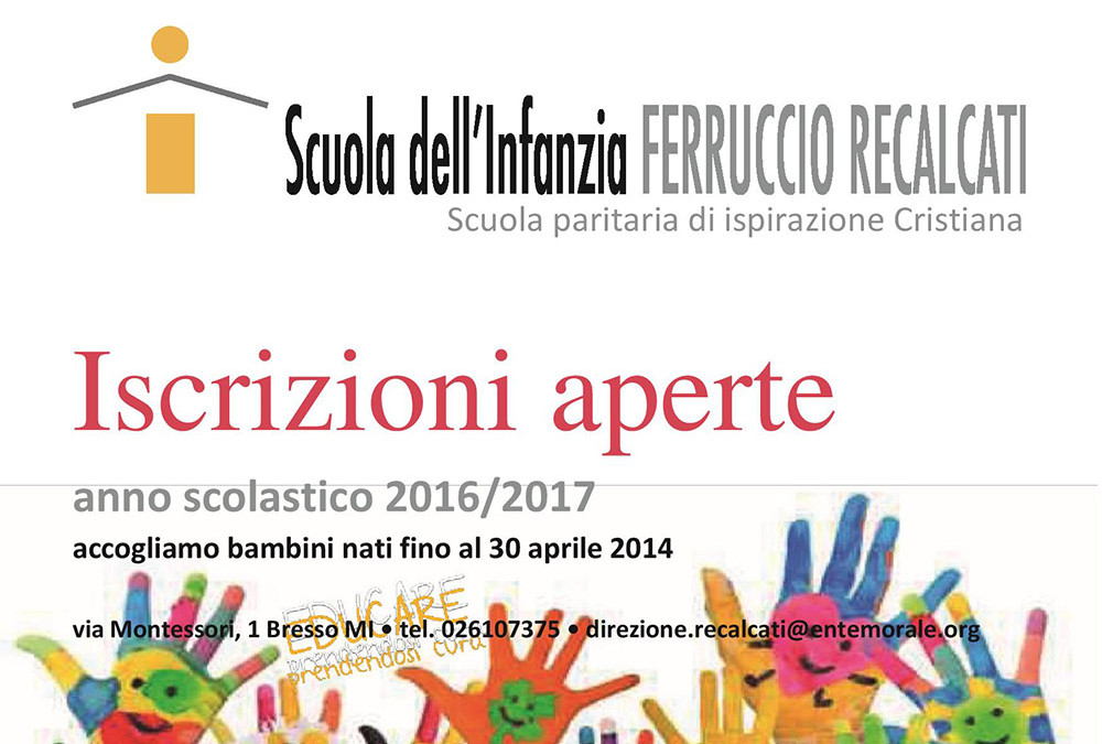 Iscrizioni aperte: accogliamo bambini nati fino al 30 aprile 2014